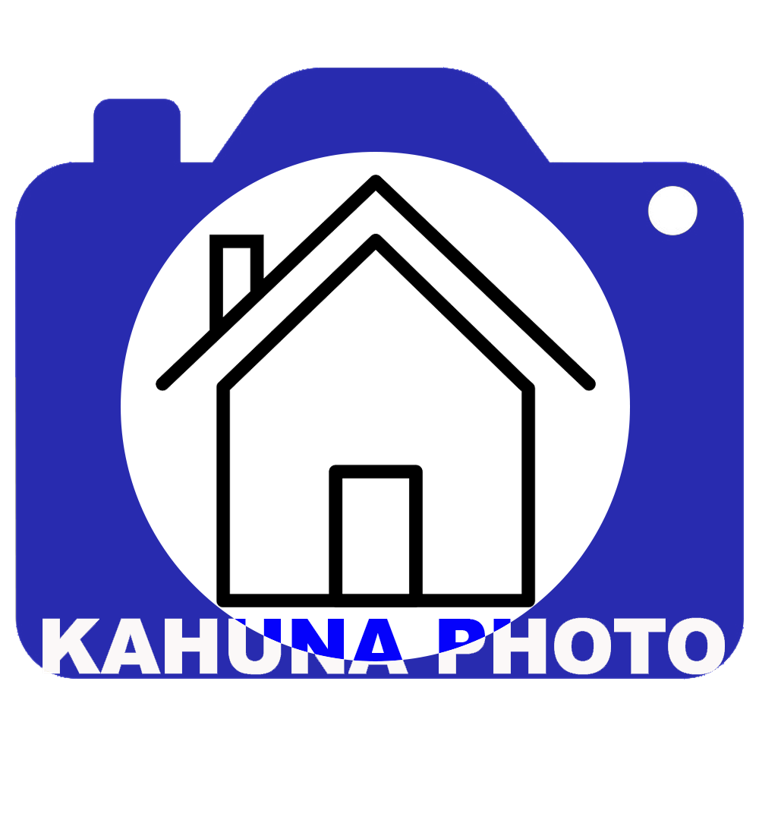 Official blue Kahuna Photo camera-and-house logo
